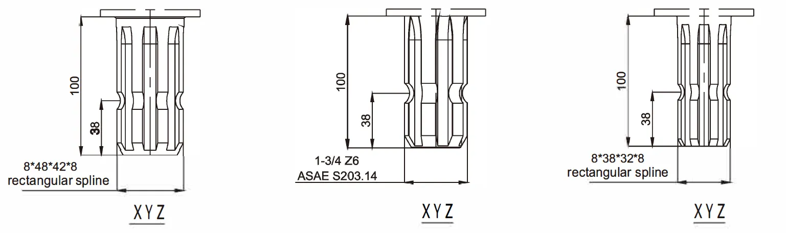 Dimensioni dell'albero del cambio della pressa quadra FMP-FK215