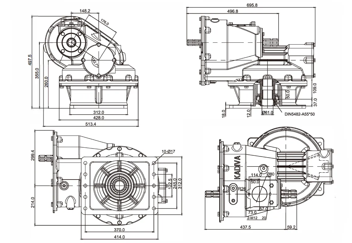 Grader-Driven-Rake-Gearbox-EP-DX300-2-Dimensions