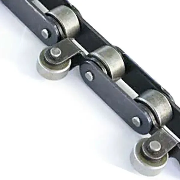 Catene trasportatrici in acciaio inox con rulli laterali