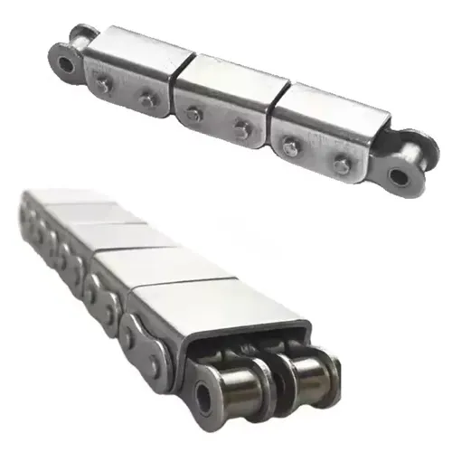 Roller chains with U type attachments