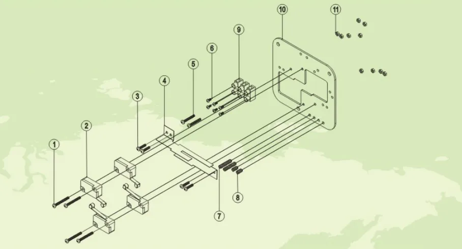 disegno di esplosione del modulo controller
